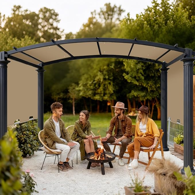 85'' x 208'' Universal Pergola Replacement Cover for Doubleton Steel Pergola L-PG080PST, Waterproof Sunshade Canopy Top for Patio Gazebo, Deck, Porch, Yard, Outdoor Cover Only (Khaki)
