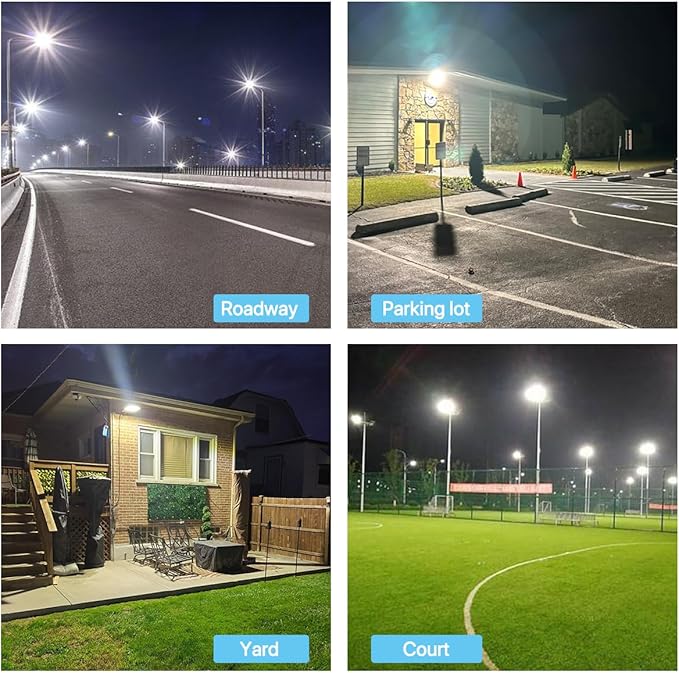 HYPERLITE Led Parking Lot Lights Outdoor 300W - UL Listed Arm & Slip Fitter 2 in 1 Wall Mount LED Flood Light - 45000lm 5000K Parking Lot Lights Commercial for Yard Street Court Driveways Stadium