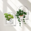 Wall Planters for Indoor Plants Window Plant Shelves Set of 2, White Wall Plant Holder - Premium Metal Hanging Plant Holder for Indoor Outdoor Decor