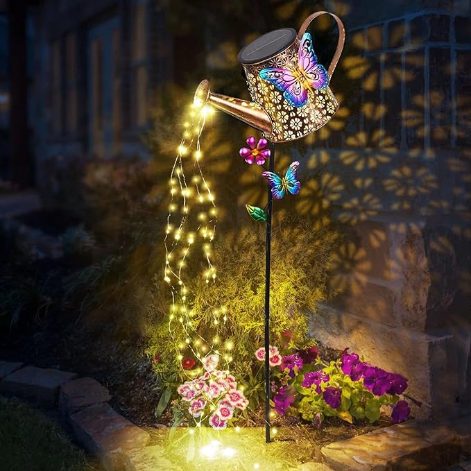Solar Watering Can with Lights Outdoor Garden, 41" Tall Waterproof Garden Stake Lights Decoration for Yard Lawn Patio Pathway Front Porch Landscape Gardening Gifts for Mom Grandma Women Birthday Gift