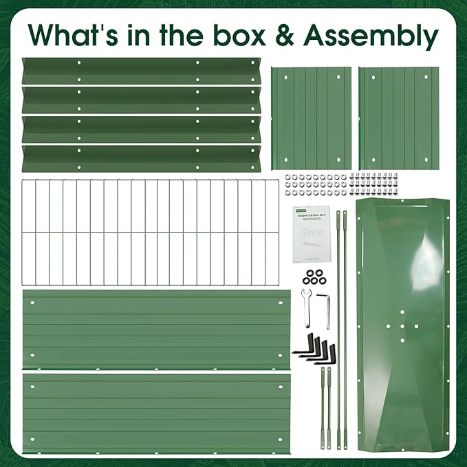 2-Pack Raised Garden Beds - Galvanized Steel Planter Boxes, 400 lb Capacity, 5 Drainage Holes & 2 Flow Channels, Elevated Garden Bed with Mesh Bottom for Outdoor Gardening