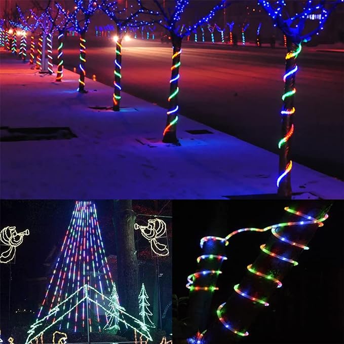 100ft LED Rope Lights Outdoor, 720 LED Connectable and Flexible Tube Lights with 8 Modes, Waterproof LED Rope Lighting for Garden, Patio, Pool, Bedroom, Party, Indoor Outdoor Decoration (Multicolor)