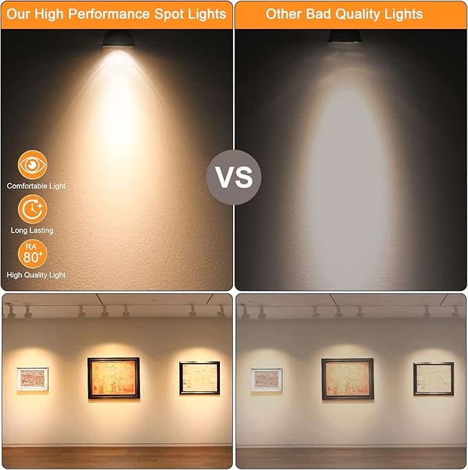 Mlambert 12 Pack MR16 LED Bulbs 50W Halogen Equivalent,3000K Soft White,5W GU5.3 MR16 12V Spotlight Bulb,Non-Dimmable,45° Beam Angle for Landscape, Recessed