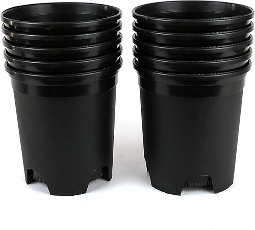 1 Gallon Nursery Pot Plastic Planters for Outdoor Indoor Plants Gardening Flower Pots 10-Pack 6 Inch Plant Pots with Drainage Holes