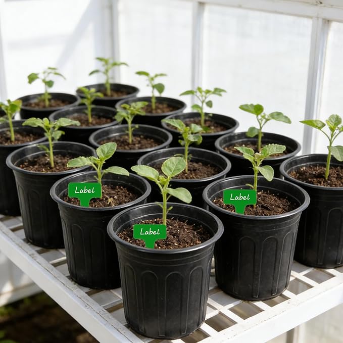 60-Packs 1 Gallon-S Flexible Plastic Plant Nursery Pots with 10 Pcs Plant Labels, Thickened Soft Seed Starting Container for Seedlings, Vegetables, Succulents and Cuttings