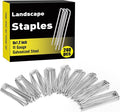 HongWay 240 Pack 6 Inch Landscape Staples, Garden Stakes Galvanized Tent Stakes Heavy Duty 11 Gauge SOD Landscaping Fabric Pins Yard Ground Lawn Staples for Plant Cover, Turf, Fence, Grass Decoration