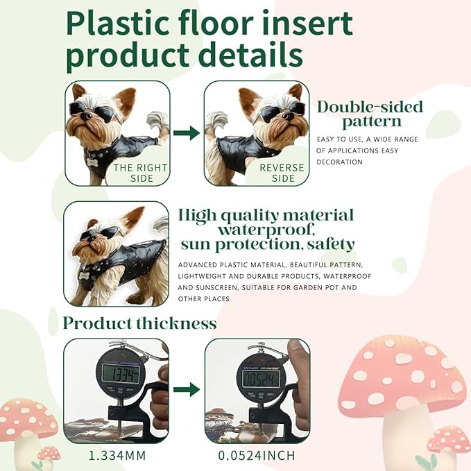 Fairy Garden Stake Decor, Acrylic 2D Garden Fairy Decoration, Fairy Garden Accessories for Outdoor Indoor Yard Lawn Pot Plants (Creative-Dog)