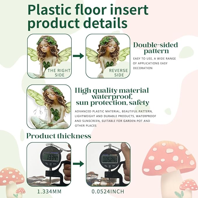 Fairy Garden Stake Decor, Acrylic 2D Garden Fairy Decoration, Fairy Garden Accessories for Outdoor Indoor Yard Lawn Pot Plants
