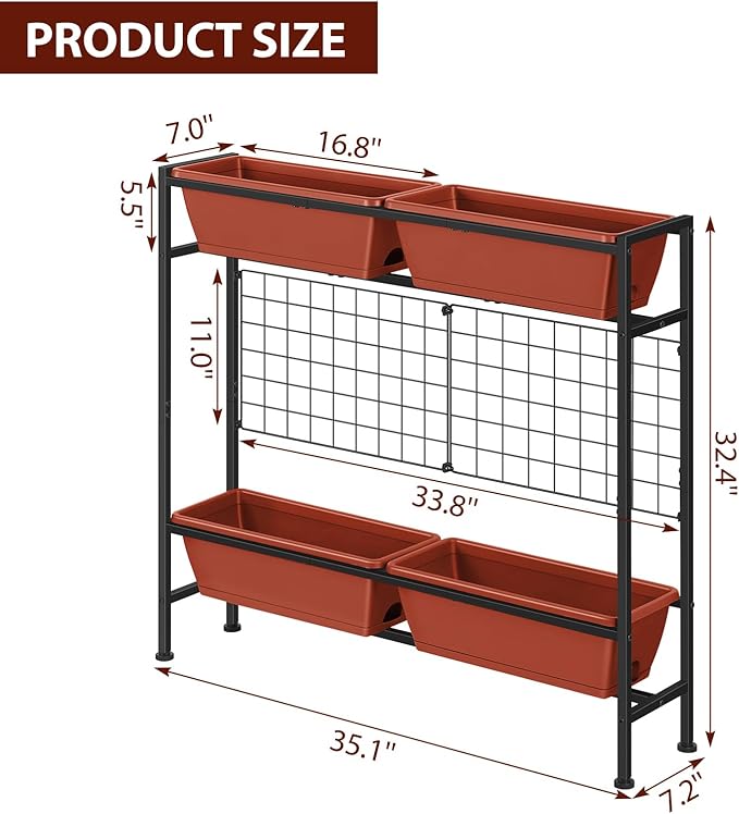 Raised Garden Beds with Legs, Elevated Planter Box Outdoor for Vegetables, Flowers, Herbs, Indoor Standing Garden Bed with Drainage Holes for Backyard Patio Gardening, Red