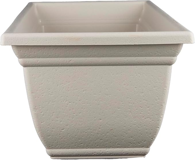 The HC Companies 24 Inch Mojave Window Planter Box with Drainage Holes, Lightweight UV-Resistant Plastic Outdoor Planters, 2-Pack Flower Box for Garden & Home Decor, Cottage Stone