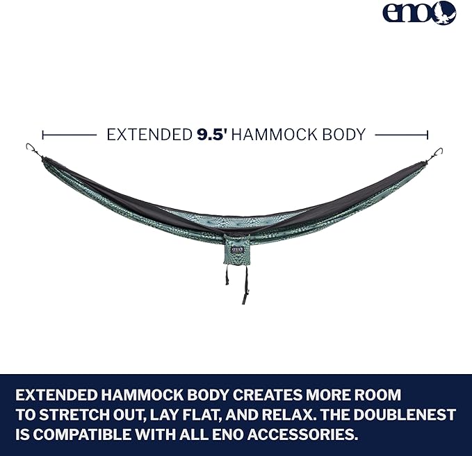 ENO, Eagles Nest Outfitters DoubleNest Lightweight Camping Hammock, 1 to 2 Person, Special Edition Colors, ATC