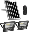 Solar Flood Light Outdoor 1000LM Dual 6000K Bright White Floodlights Ip65 Waterproof Solar Power Light Auto On/Off Dusk to Dawn with Remote Control for Yard, Garden, Shed, Barn.