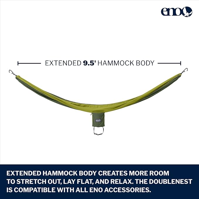 ENO, Eagles Nest Outfitters DoubleNest Lightweight Camping Hammock, 1 to 2 Person, Special Edition Colors, ATC
