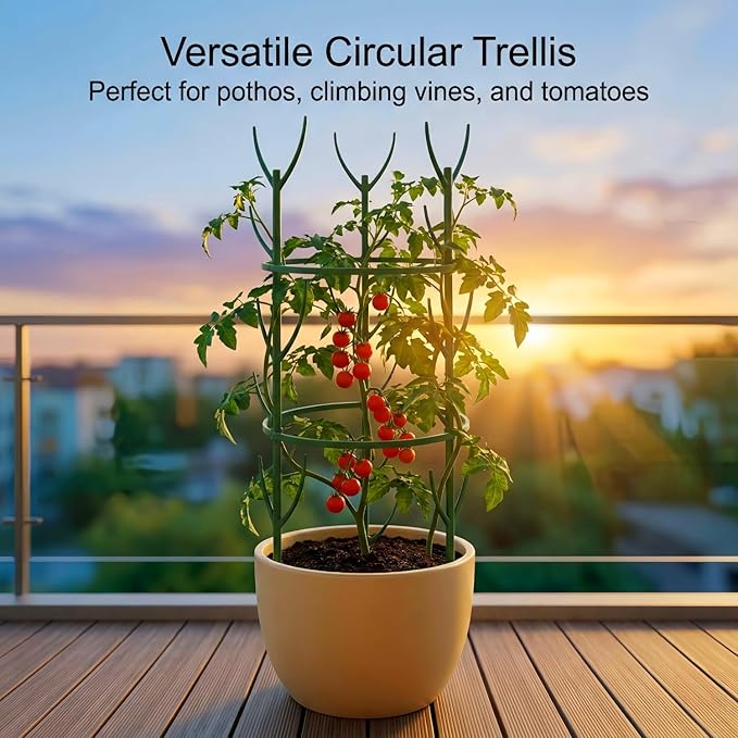 10-Pack Monstera Plant Support Stakes - Stackable Sticks for Indoor Plants up to 25" - Outdoor Garden Poles & Trellis with Tape & Twist Tie for Climbing Vines