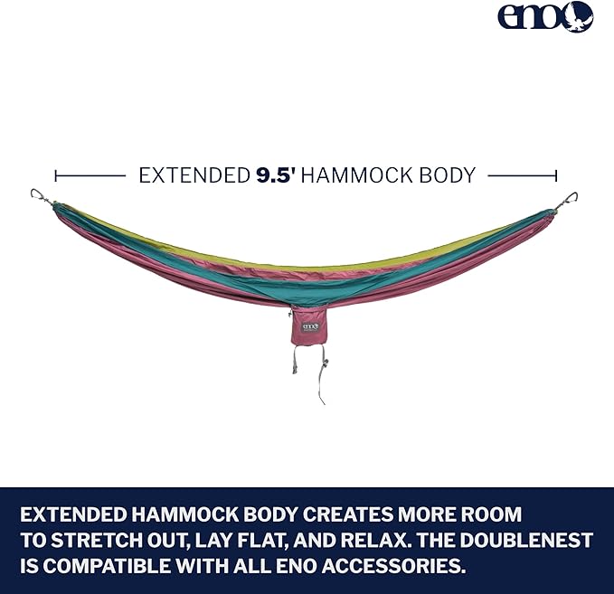 ENO, Eagles Nest Outfitters DoubleNest Lightweight Camping Hammock, 1 to 2 Person, Special Edition Colors, ATC