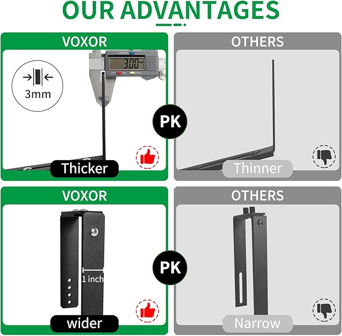 Window Box Brackets, Adjustable Planter Box Brackets, Heavy Duty Iron Flower Box Bracket for Deck Railing with Upgraded Bottom Support - Ideal for Balconies, Fences, and Gardens (2)