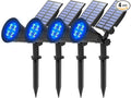 T-SUNUS Christmas Solar Landscape Spotlights Outdoor IP65 Waterproof Blue Spot Lights Outside Auto On/Off Yard Lighting 2 Modes for Tree Driveway Garden Flag Pond Pool Statue Backyard Halloween 4 Pack