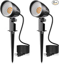 MEIKEE 12W Landscape Lighting, 120V 2700K Warm White LED Garden Lights, IP66 Waterproof Outdoor Landscape Spot Lights with US Plug for Wall Tree Fence Yard Path (2 Pack)