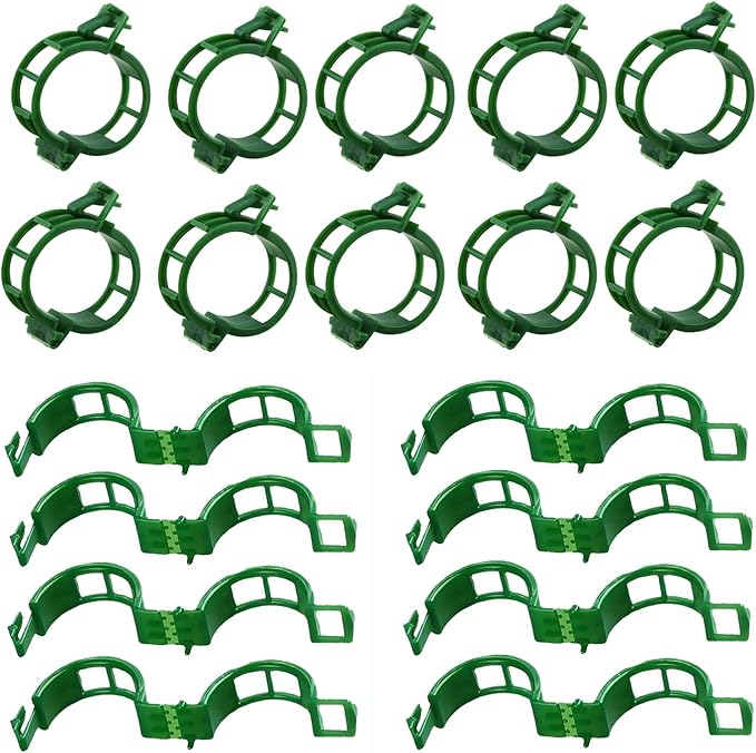 Plant Support Clips - Tomato Clips for String Trellis, 100pcs Grape Vine Clips for Garden Netting Climbing Plants, Secured Plastic Plant Clip for Fixing Stem and Vine (100, Green)