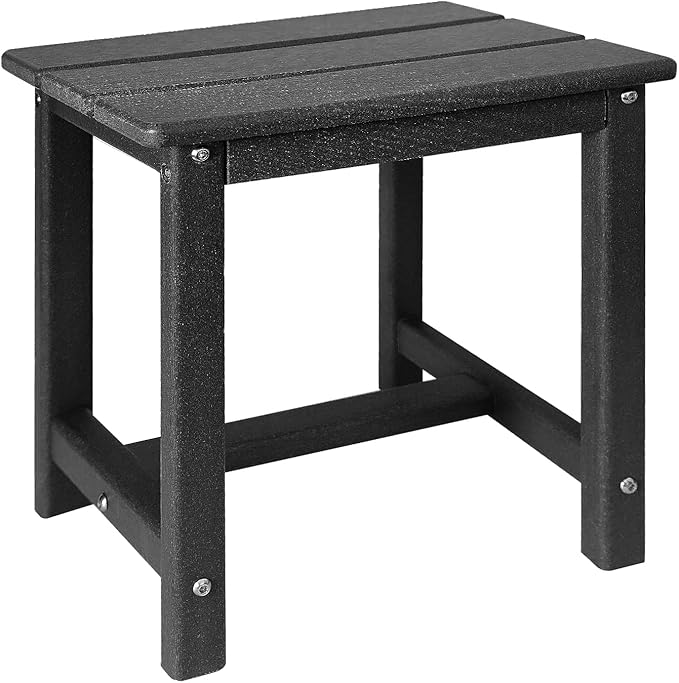 Adirondack Square Side Table,one-Tier Outdoor end Table, Patio Side Table for Pool,Porch,Backyard,Relaxing Companion