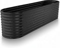 Plant & Plot Galvanized Raised Garden Beds Outdoor // 8×2×2 ft Planter Raised Beds for Gardening, Vegetables, Flowers // Large Metal Garden Box (Black) // Patented Tool-Free Design