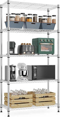 Xcity Storage Shelves, 5 Tier Heavy Duty Metal Shelving Unit, 2000 LBS Capacity Adjustable Steel Wire Shelf Organizer for Pantry, Kitchen, Garage, 14" D x 30" W x 60" H, Chrome