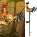 Tryme Rooster Solar Lights Outdoor Decorative Garden Statue Gifts for Chicken Lovers Women Mother Metal Yard Art for Lawn