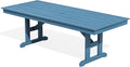 SERWALL Outdoor Dining Table, 84" Rectangular Dining Table for 6-10 Person, All Weather HDPE Outdoor Furniture for Backyard, Garden, Navy