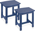 Y&M Outdoor Side Table, HIPS Adirondack Small Single Table, Waterproof Square Outside Table, Balcony Modern End Tables for Patio, Pool, Beach, Porch, Deck, Indoor or Outdoor Use (Navy Blue, 2 Pack)