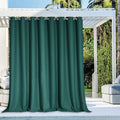 NICETOWN Exterior Waterproof Curtain for Patio Extra Wide, Thermal Insulated Grommet Sunlight Block Weighted Outdoor Divider for Porch/Yard/Sliding Glass Door, W120 x L95, 1 Panel, Hunter Green