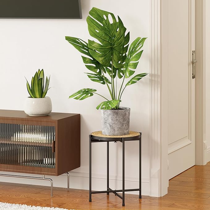 Bamworld Indoor Plant Stand Tall Plant Table Corner Plant Stool Boho Small Plant Holder Single Flower Stand for Large Plants Decor Pot Stand for Living Room Bedroom Balcony