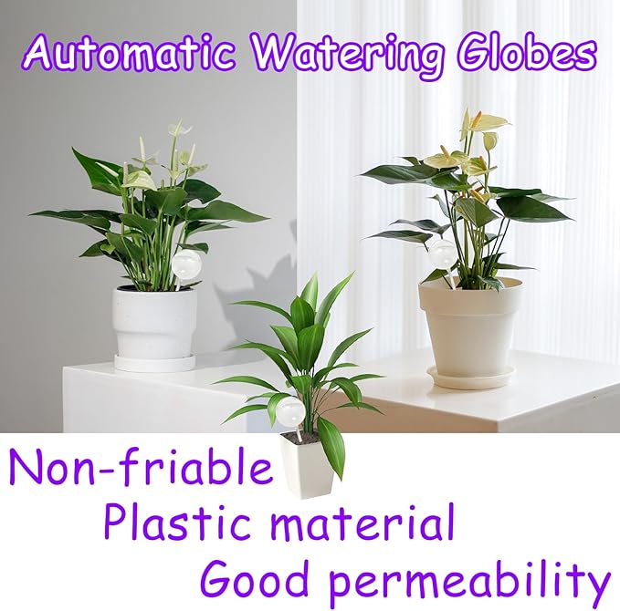 10 PCS Large Clear Plastic Watering Globes,Plant Self-Watering Bulbs,Flower Automatic Water Device,Garden Waterer for Plant Indoor Outdoor Plants Flowers