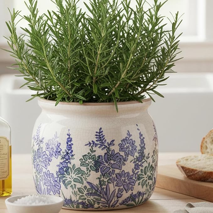 Pots for Plants, Ceramic Planters for Indoor/Outdoor Plants, 6.29'' Plant Pots Indoor with Drainage, Vase & Planters, Vintage Rustic Pots for Indoor Plant, House & Home Decor, Vintage Blue