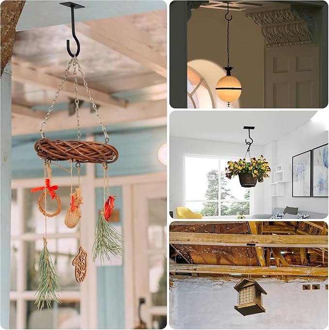 Ceiling Hooks for Hanging Plants 20Pcs Black