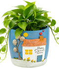 New Home Gift Ideas: New Home Apartment Plant Gift for Plant Lover - 5.3in Hand-Painted 3D Art Planter - Gardening House Warming Present for Christmas
