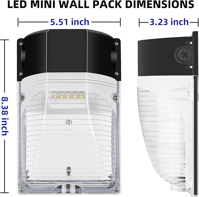 hykolity Update 30W LED Wall Pack Light with Photocell, 3450LM 5000K Daylight Dusk to Dawn 120V LED Outdoor Wall Mount Light, 150-250W MH/HPS Replacement, Waterproof Security Lighting-4 Pack