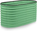 Plant & Plot Galvanized Raised Garden Beds Outdoor // 4×2×2 ft Planter Raised Beds for Gardening, Vegetables, Flowers // Large Metal Garden Box (Light Green) // Patented Tool-Free Design