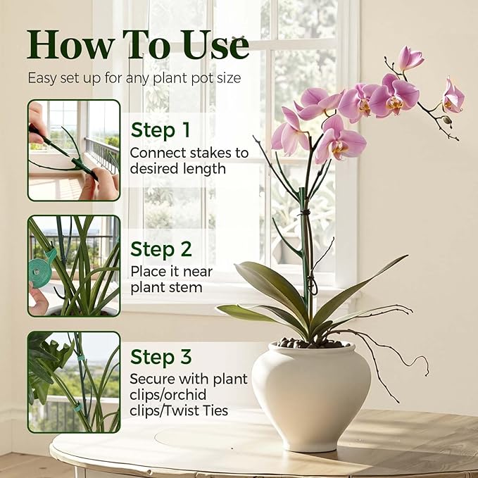 10 Pack Stackable Monstera Plant Support Stakes, Durable Climbing Plant Support Structures for Indoor Outdoor Potted Plants, Garden Stakes for Pothos, Philodendron & Vine Plants