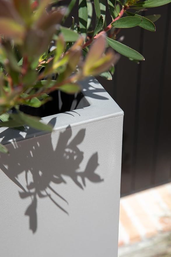 Veradek Block Series Pedestal Planter - Tall Planter for Indoor or Outdoor Front Porch | All-Weather Use with Removable Insert Bucket | Modern Décor for Flowers, Tall Trees, Faux Plants