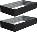 8x4x1ft(2 PCS) Galvanized Raised Garden Bed,Outdoor Planter Box Metal Patio Kit Planting Bed for Vegetables Flowers Herb,Black