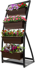 6-Ft Raised Garden Bed - Vertical Garden Freestanding Elevated Planter with 4 Container Boxes - Good for Patio or Balcony Indoor and Outdoor - Perfect to Grow Vegetables Herbs Flowers