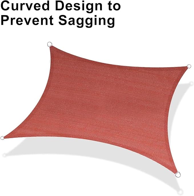 LOVE STORY Custom Size 10'x14' Terra Red Sun Shade Sail Rectangle UV Block Canopy Patio Sail Sunshades Fabric for Outdoor Garden Carport (We Make Custom Size)