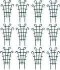 12 Pack Trellis for Potted Plants, Garden Trellis for Climbing Plants Plastic Mini Climbing Plant Trellis Flower Pots Support Stackable Trellis for Climbing Plants Peas, Dark Green