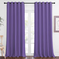NICETOWN Sliding Door Window Treatment Blackout Patio Door Curtain Panels, Privacy Thermal Drapes for Bedroom Living Room Department with Grommet Top (Lilac Purple, W66 x L110)