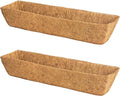 2 Pack 30 Inch Trough Coconut Liners for Window Box Planter Natural Coco Fiber Replacement Liner for Outdoor Plants Flowers Outside Coir Planters Porch Balcony Garden Decor