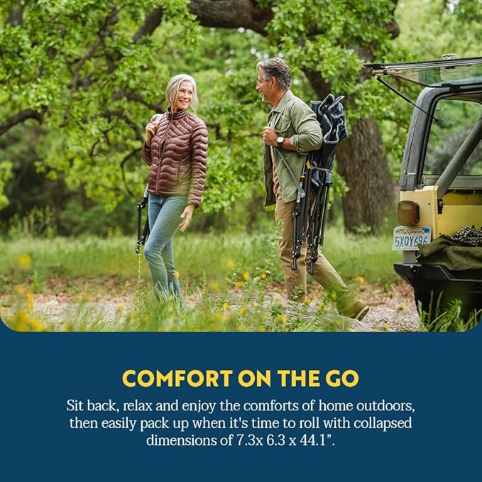GCI Outdoor Comfort Pro Rocker Camping Chair | Portable Folding Rocking Chair with Durable Armrests & Drink Holder — Loden Green