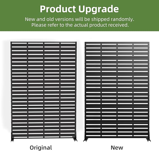 Casaphoria Metal Privacy Screen Outdoor, 72" H x 47" W Freestanding Decorative Privacy Screen for Patio Deck Balcony Garden with Stable Base, Black Adrian