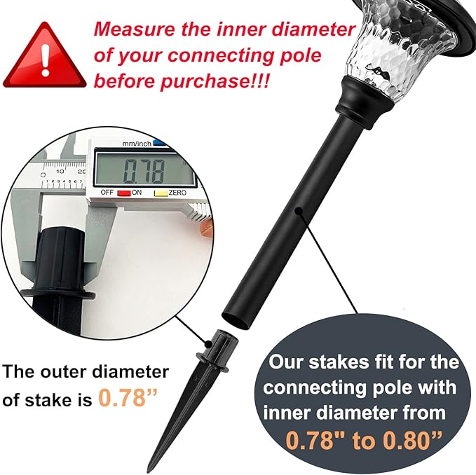 Metal Stakes Solar Lights Replacement Spike - Outdoor Ground Stake for Backyard Garden Lights Landscape Yard Pathway Patio Lamps Pole (Metal-16 Pack) - 0.78x5.36 inches