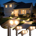 Solar Spot Lights Outdoor Adjustable Beam & PC Light Guide Column, 4 Pack Solar Lights Outdoor Waterproof IP65, 2 Modes & Auto On/Off Landscape Spotlights for Garden, Yard, Pathway, Tree (Warm Yellow)
