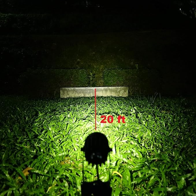 4-Spotlight Mini 50X Solar-Powered LED Spotlight (Warm White LED), Black Finish, Outdoor Garden Yard Landscape Downlight